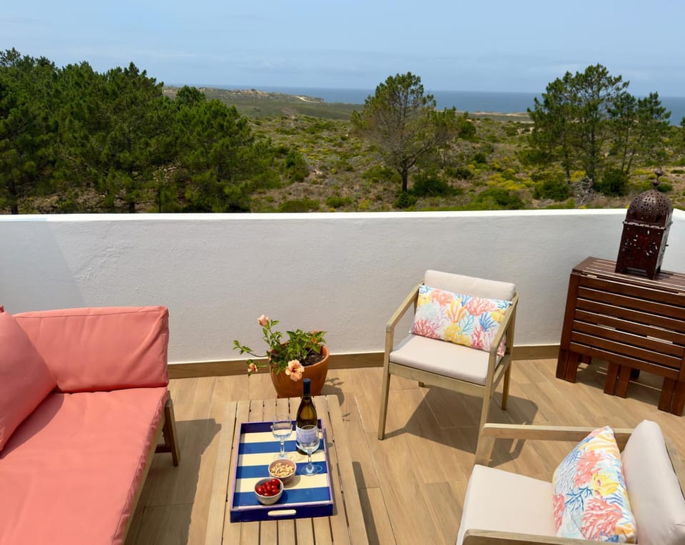 Natural landscape, Balcony/Terrace, Dining area, Sea view, Sunset