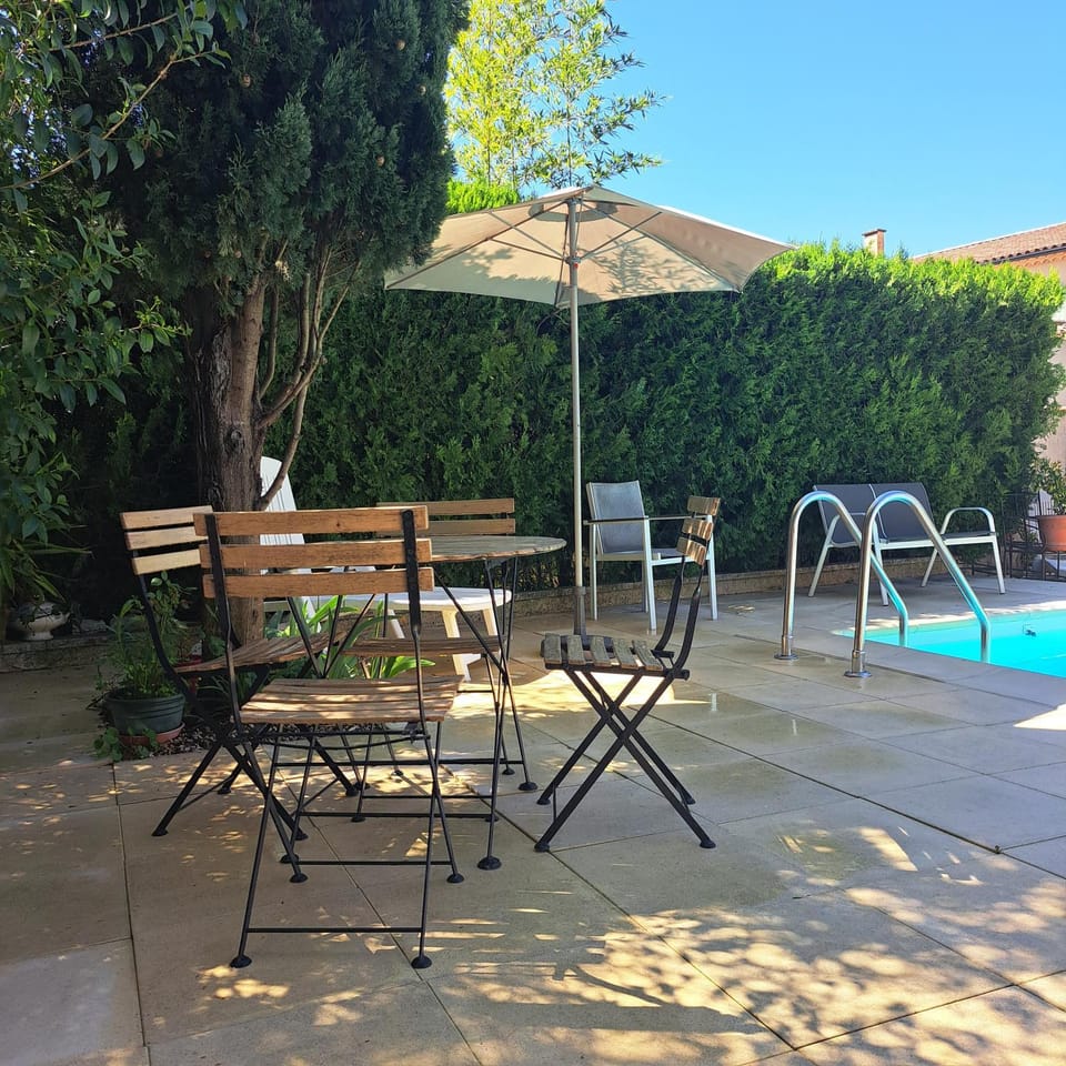 Property building, Patio, Patio, Spring, Swimming pool