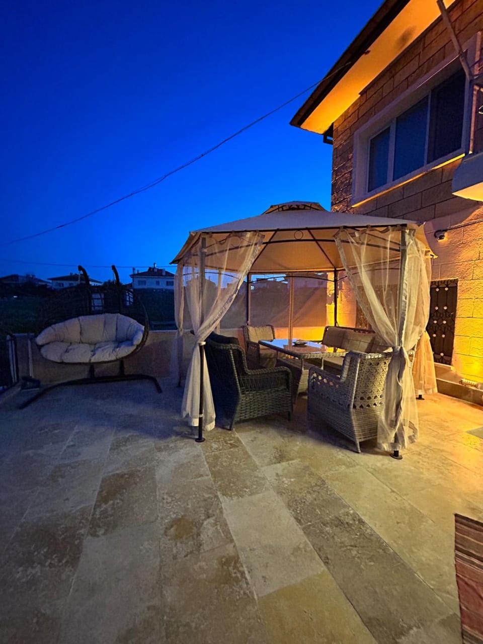 Patio, Night, Natural landscape