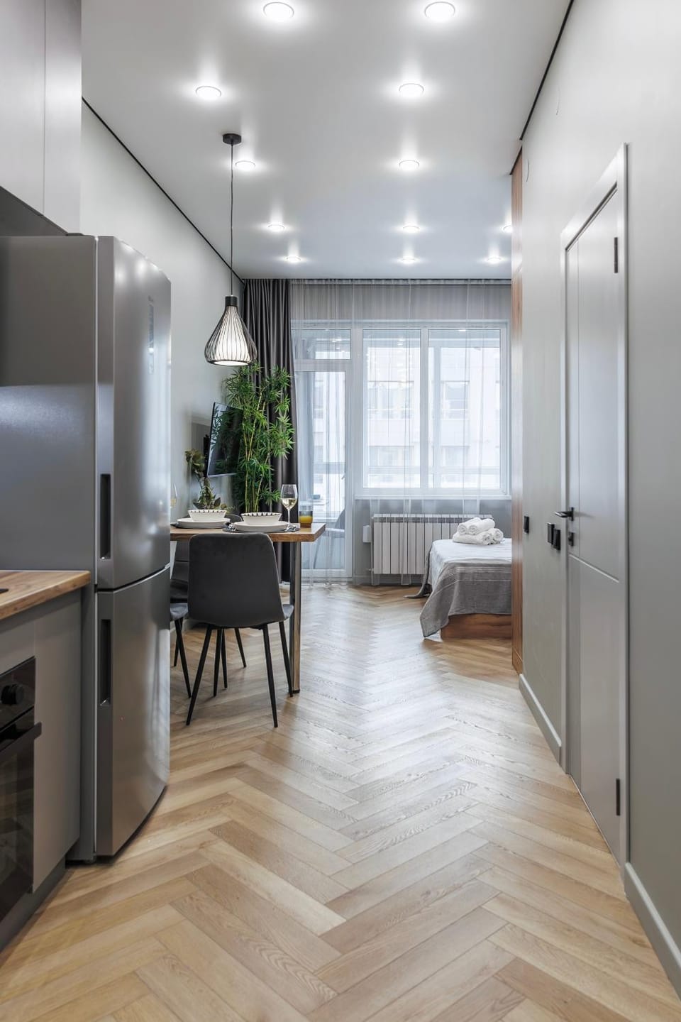 Bed, Kitchen or kitchenette, Bedroom, wardrobe