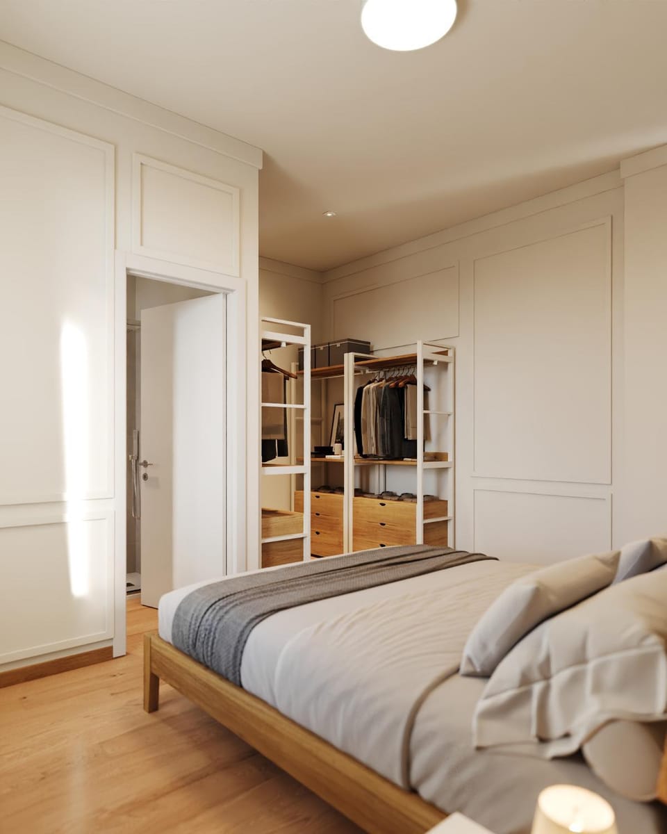 Photo of the whole room, Bedroom, wardrobe