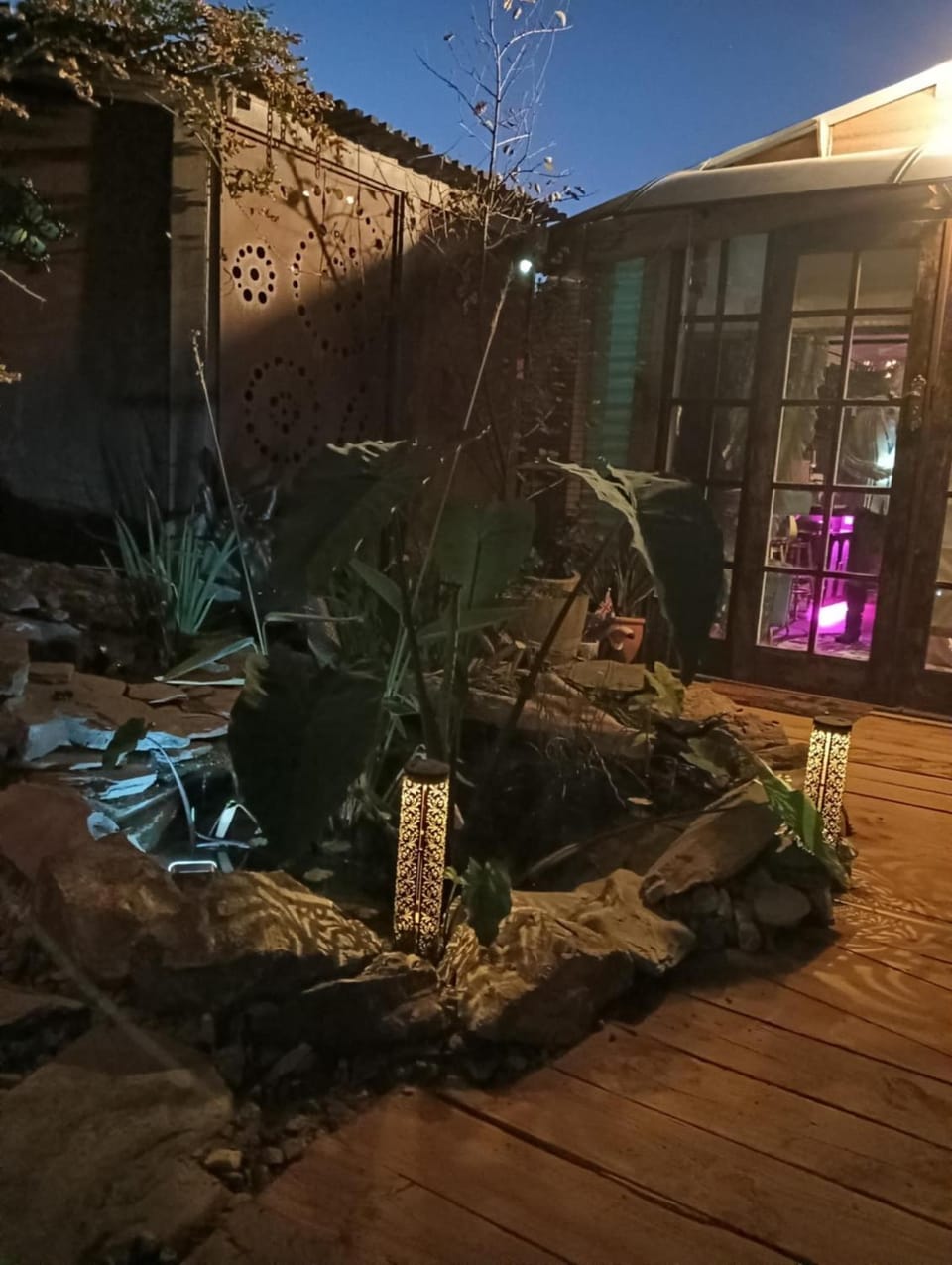 Property building, Night, Garden view