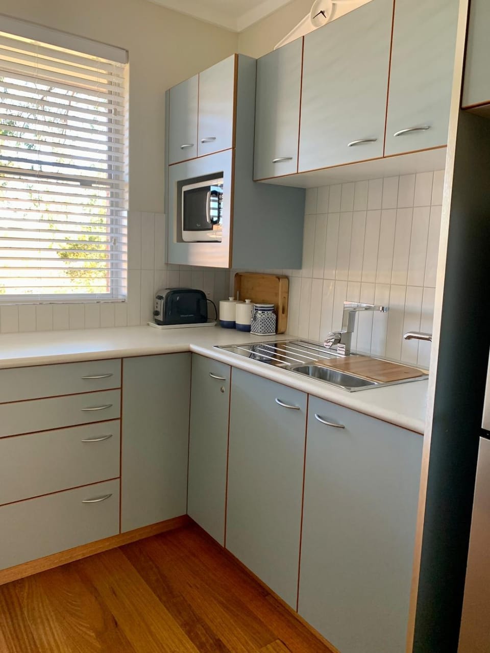 Kitchen or kitchenette, toaster
