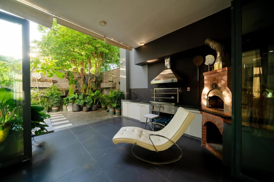BBQ facilities, Garden, Balcony/Terrace, Garden view, oven