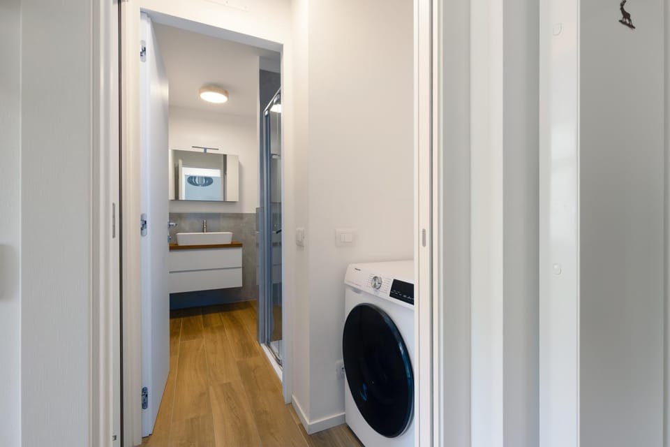 Bathroom, washing machine, dryer