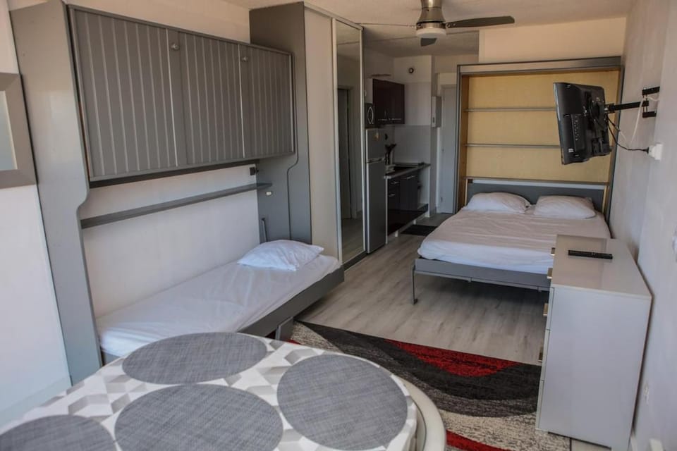 Studio vue mer acces direct à la plage avec parking Apartment in Le Barcarès