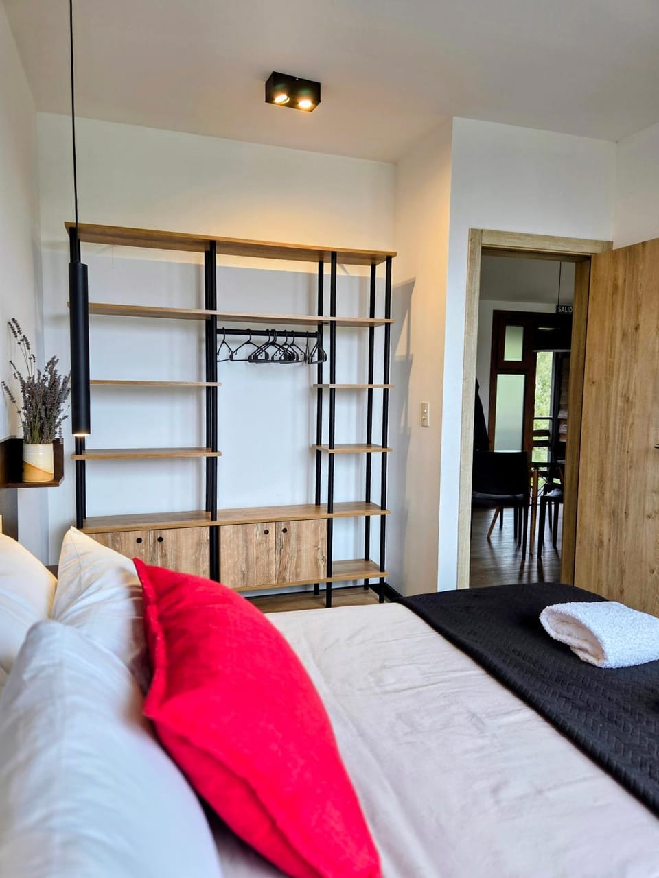 Bed, Photo of the whole room, Bedroom, towels, wardrobe