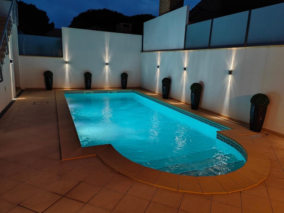 Night, Pool view, Swimming pool