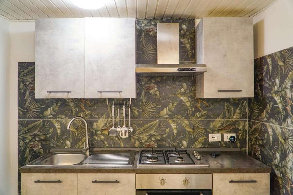 Kitchen or kitchenette, oven, stove