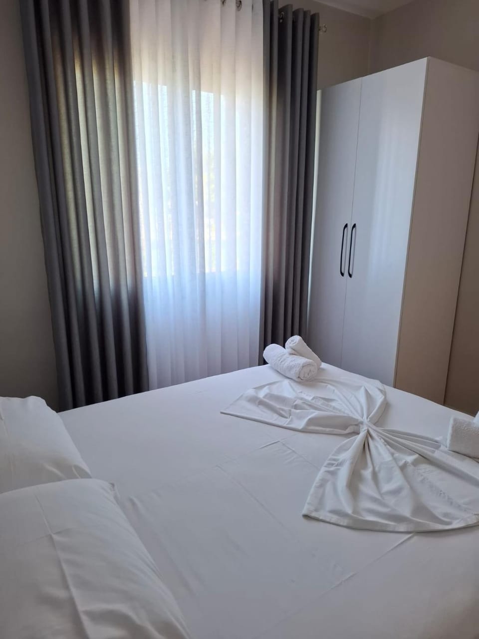 Bed, Photo of the whole room, Bedroom, towels, wardrobe