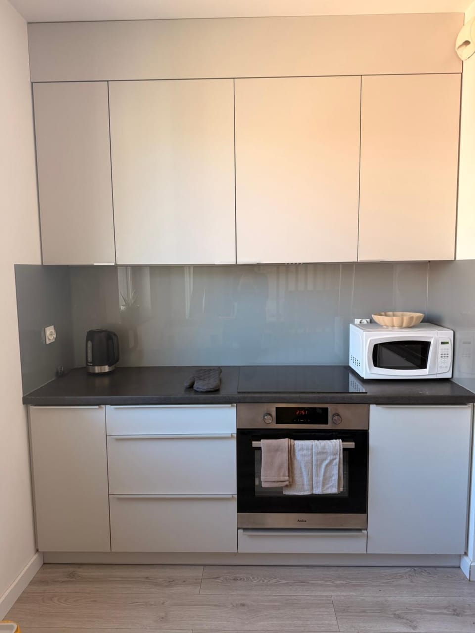 Kitchen or kitchenette, microwave, stove, kitchen