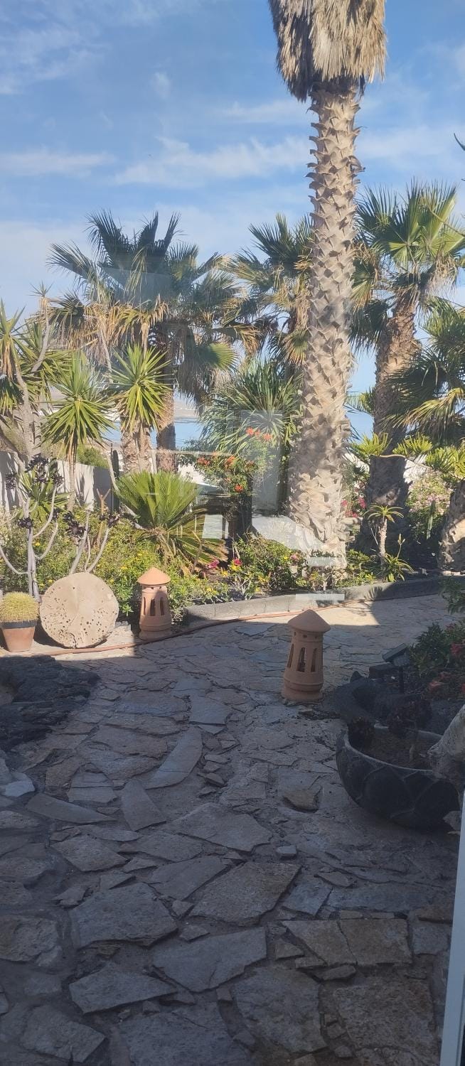 Stylish loft with views to cliffs, garden and beach of Famara Apartment in Isla de Lanzarote