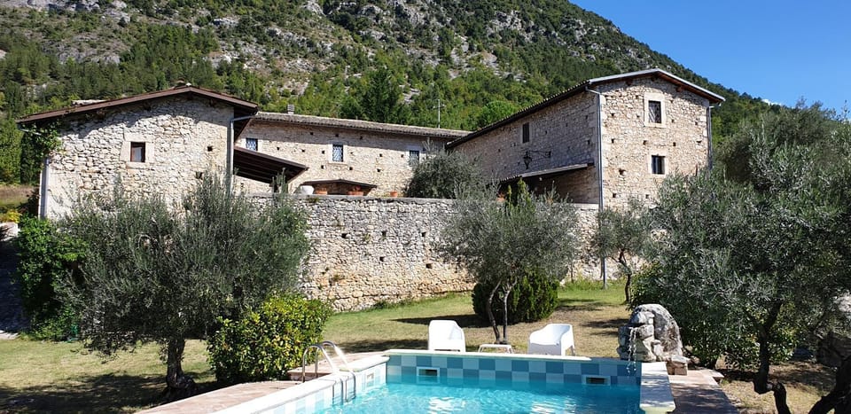 Property building, Autumn, Swimming pool