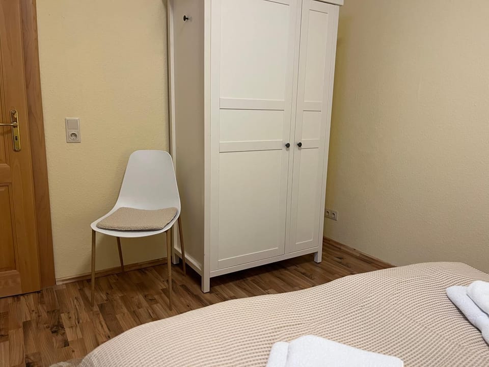 Bed, Photo of the whole room, Bedroom, towels, wardrobe