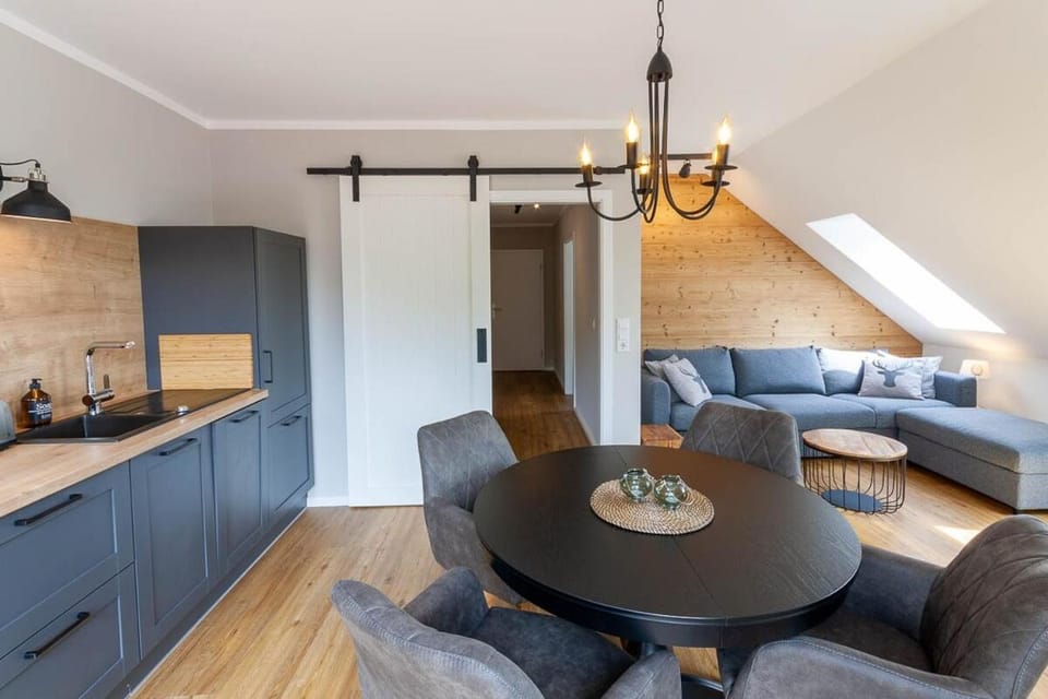 Kitchen or kitchenette, Living room, Dining area