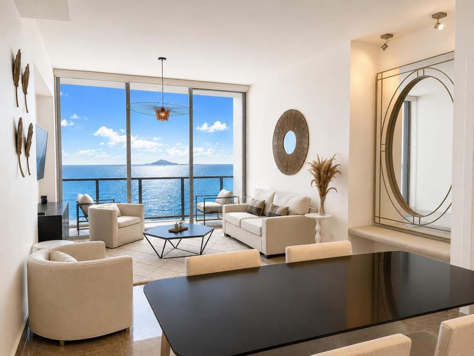 Natural landscape, Living room, Seating area, Sea view