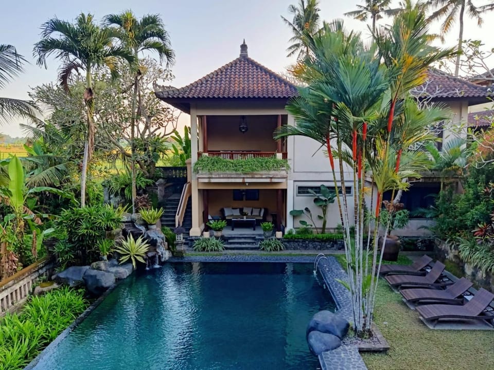 Property building, Natural landscape, Garden, Garden view, Pool view, Swimming pool, Swimming pool