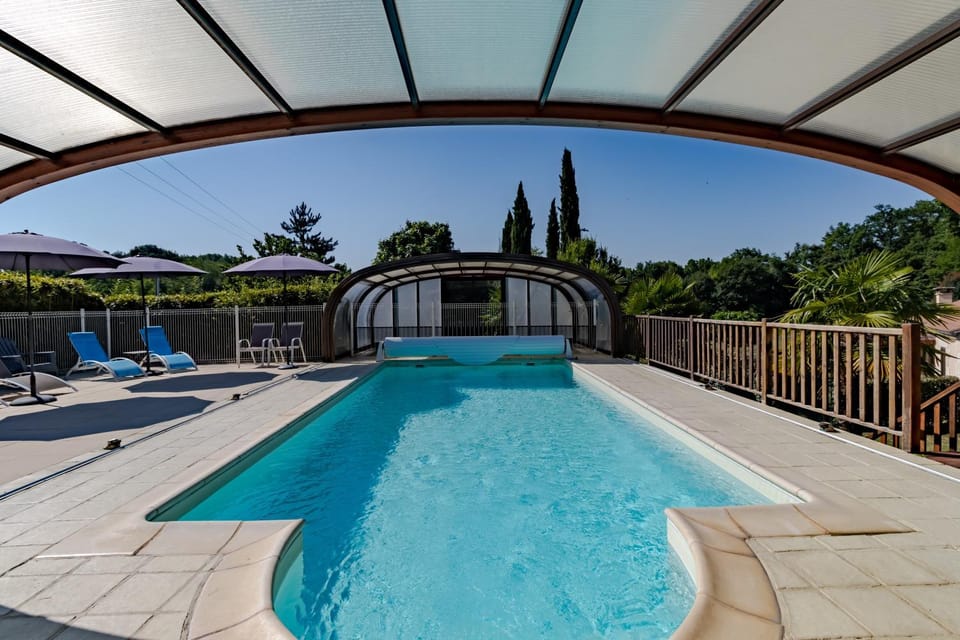 Property building, Living room, Swimming pool