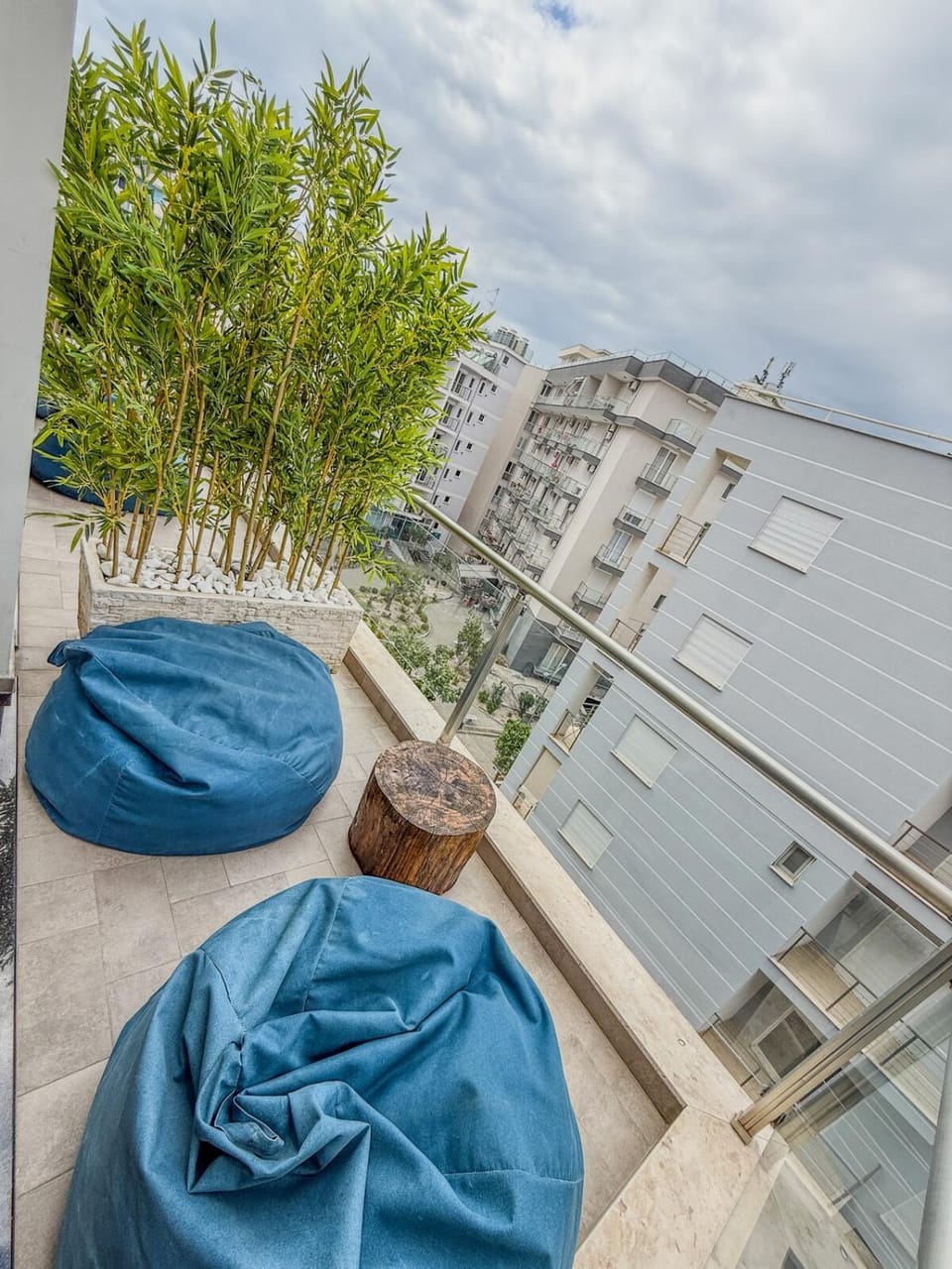 Property building, Patio, Day, View (from property/room), Balcony/Terrace, Living room, Seating area