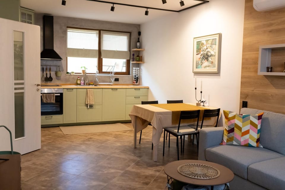 Kitchen or kitchenette, Living room, Dining area, dishwasher, oven, stove