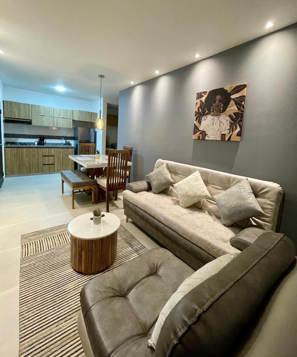 Kitchen or kitchenette, Living room, Seating area