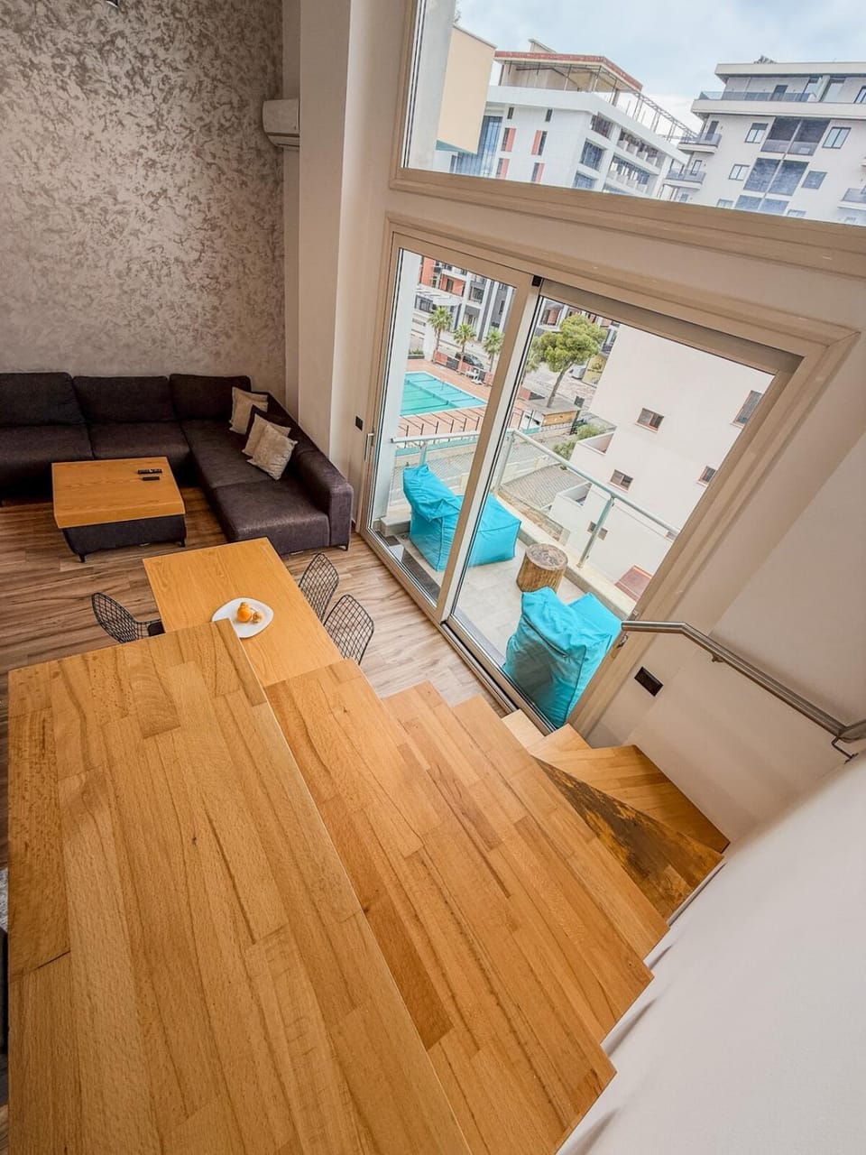 Living room, Seating area, Pool view, Swimming pool, sunbed