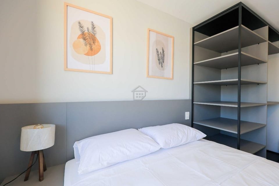 Bed, wardrobe