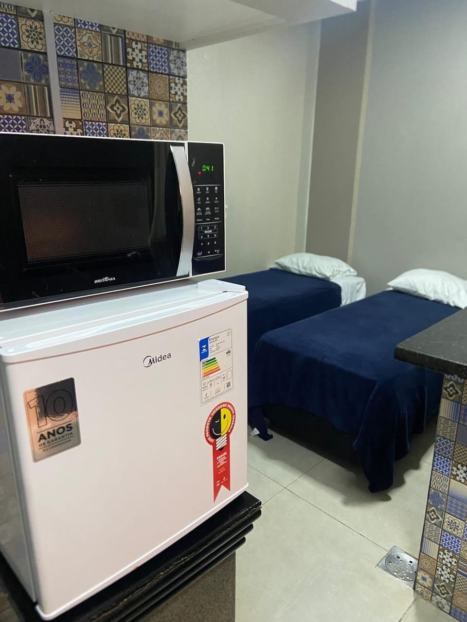 Bedroom, microwave, minibar
