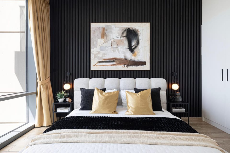 Bed, Photo of the whole room, Decorative detail, Bedroom