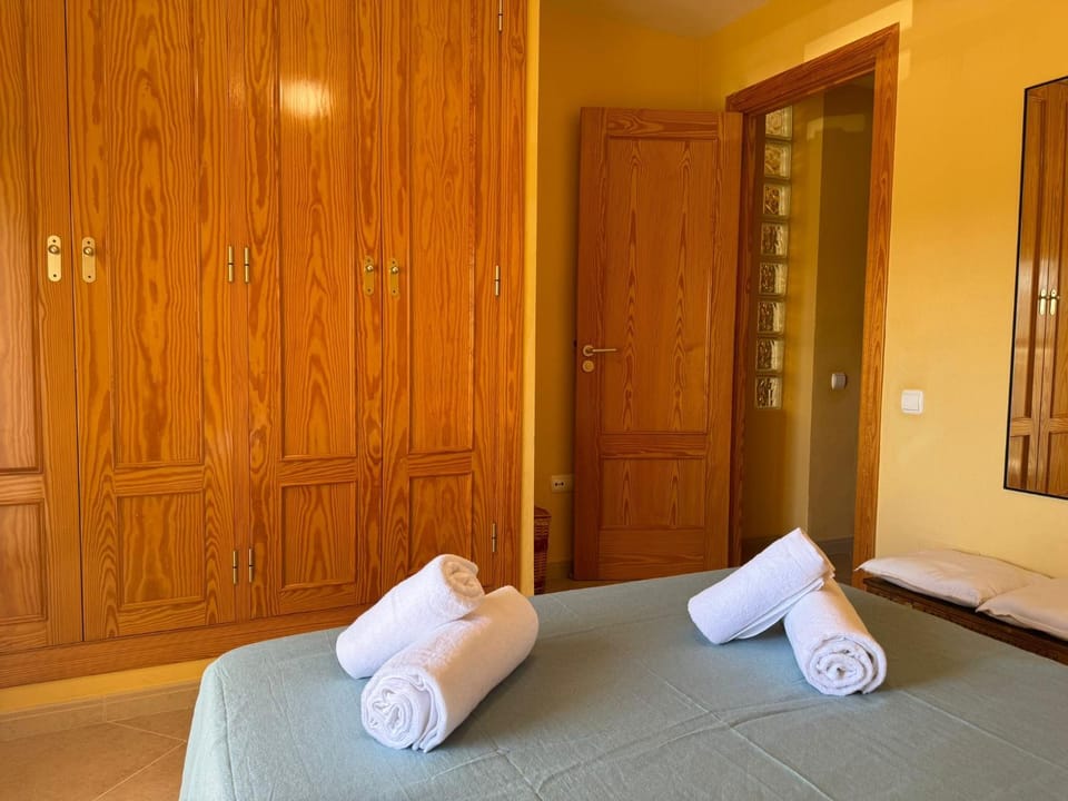Bed, Photo of the whole room, Bedroom, towels, wardrobe