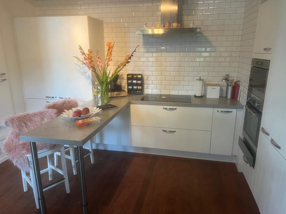 Kitchen or kitchenette, oven
