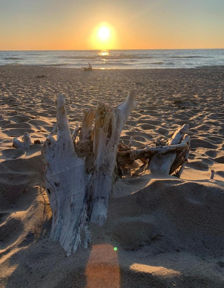 Beach, Sea view, Sunset