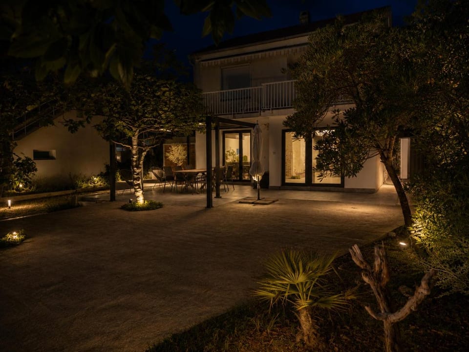 Property building, Night, Garden view