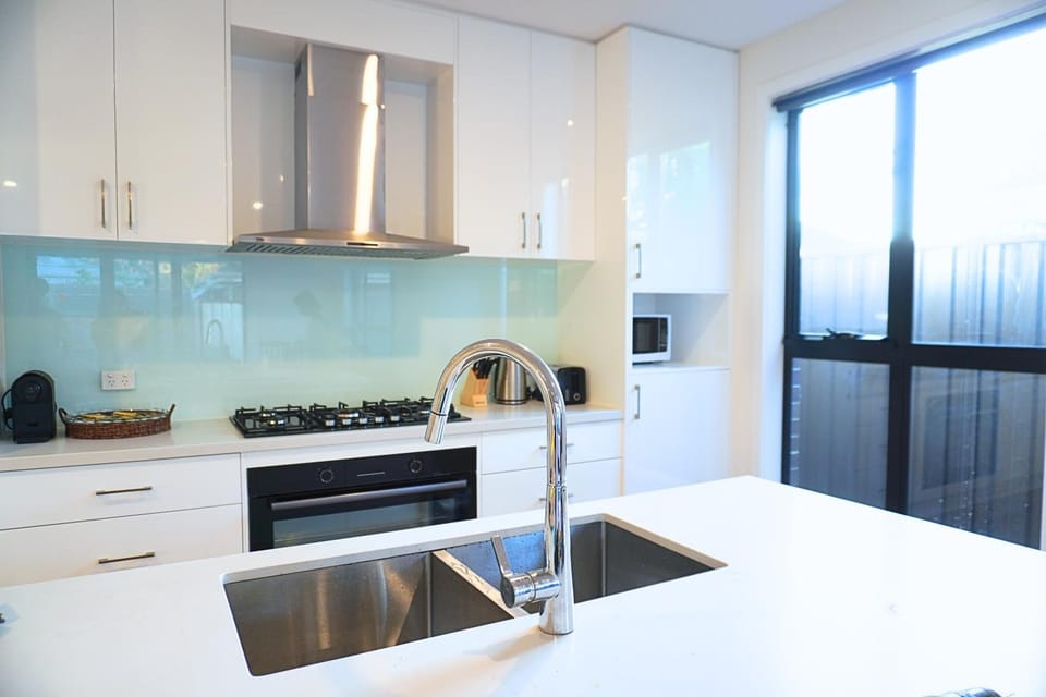 Kitchen or kitchenette, oven, stove, toaster