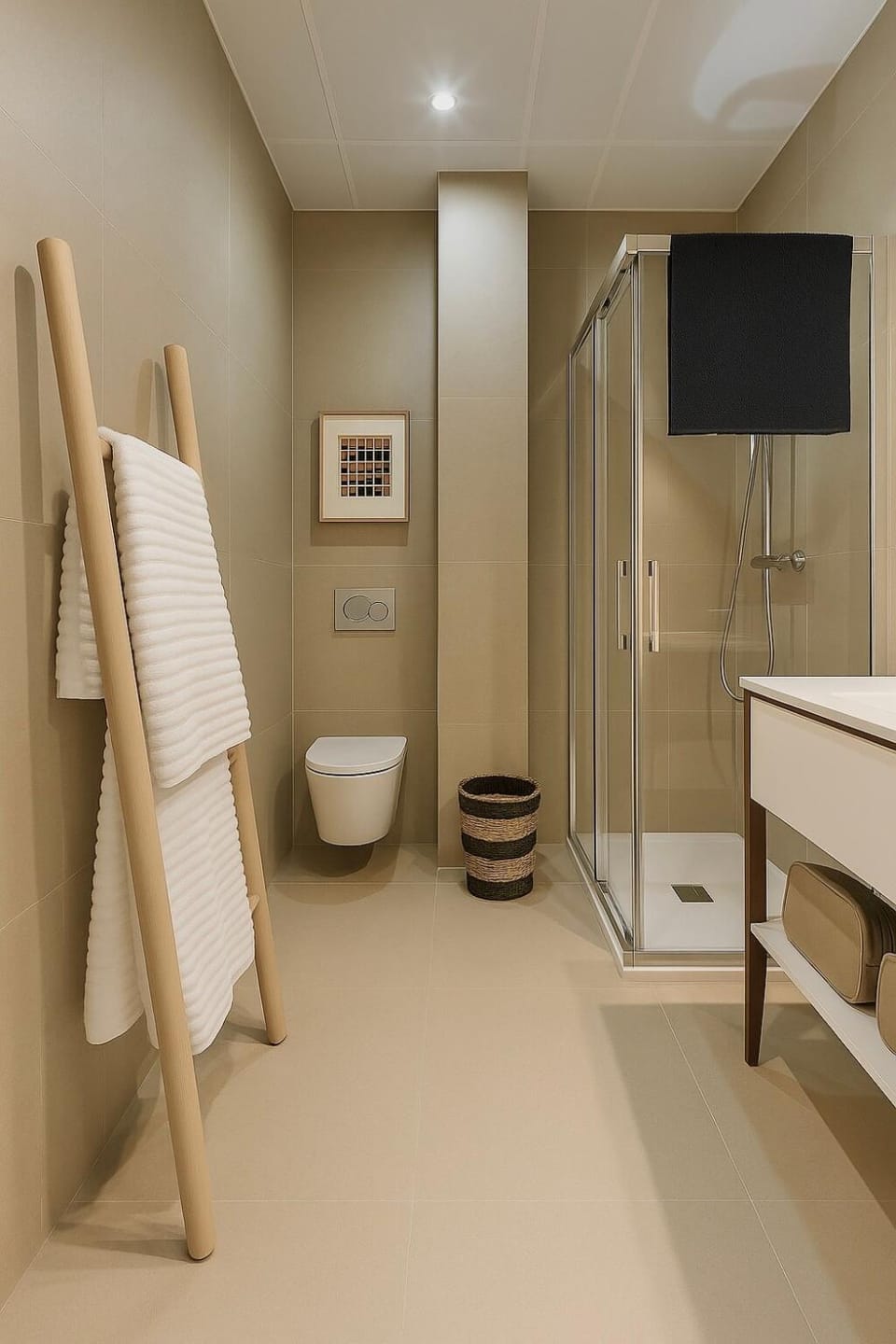 Shower, Toilet, towels