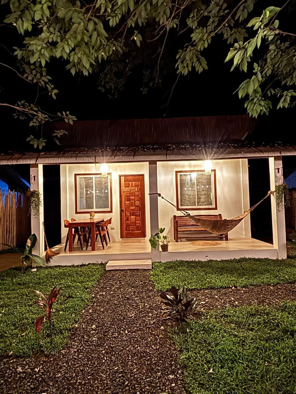 Property building, Patio, Night, Garden, Garden, Garden view
