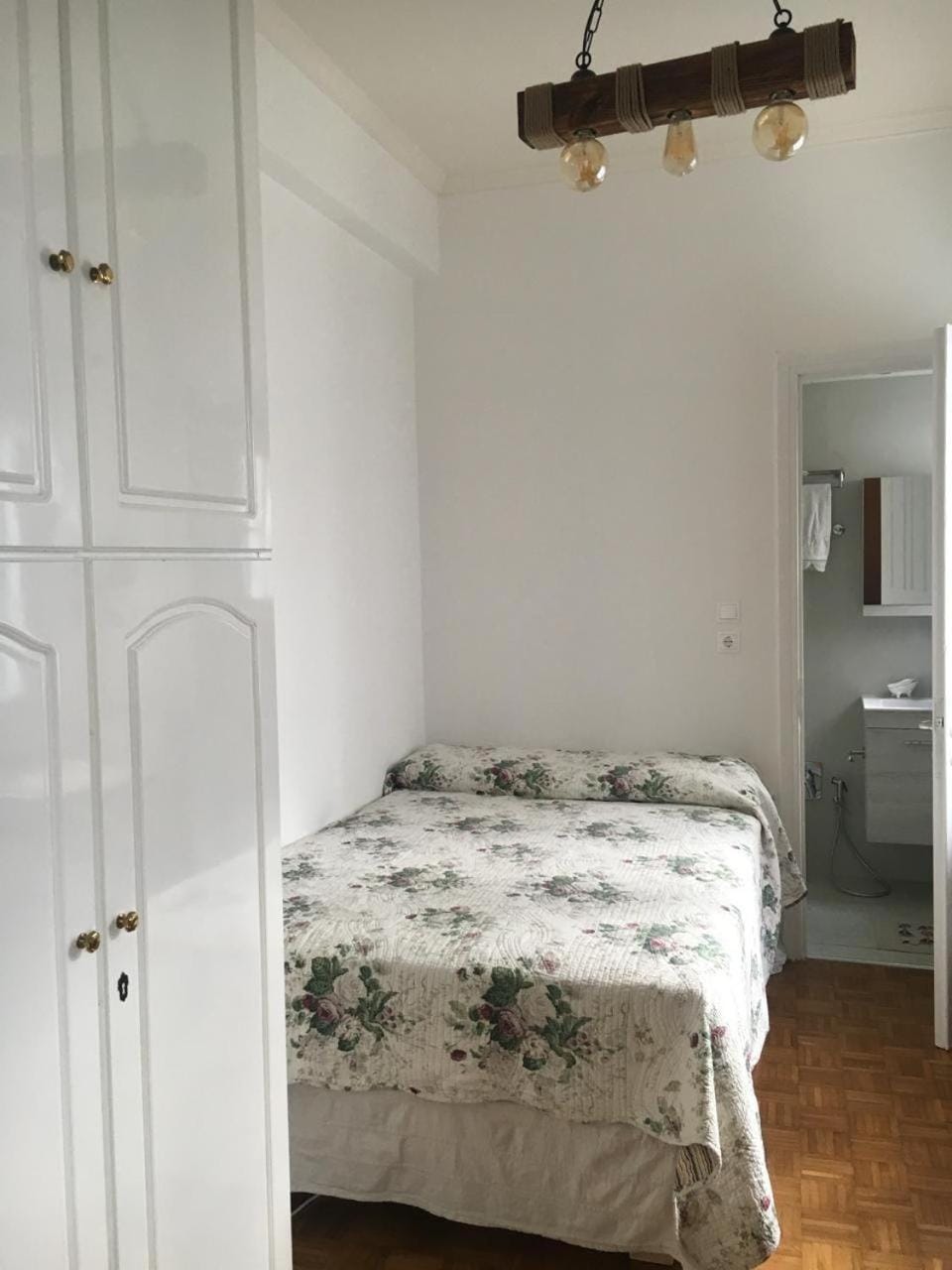 Bed, wardrobe