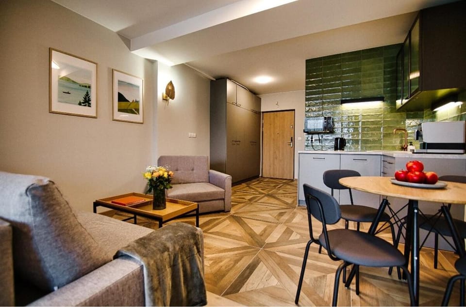 Kitchen or kitchenette, Living room, Seating area