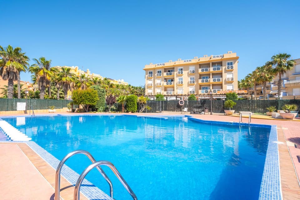 Property building, Living room, Swimming pool