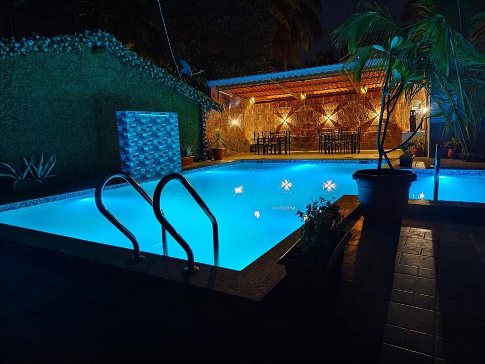 Night, Pool view, Swimming pool