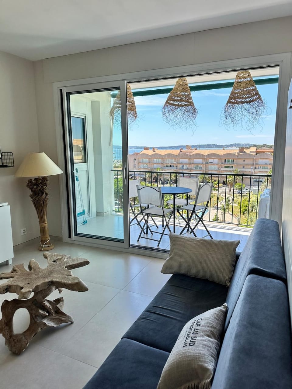 View (from property/room), Living room, Seating area, Sea view