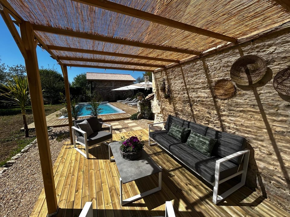 Patio, Day, Balcony/Terrace, Seating area, Pool view, Swimming pool