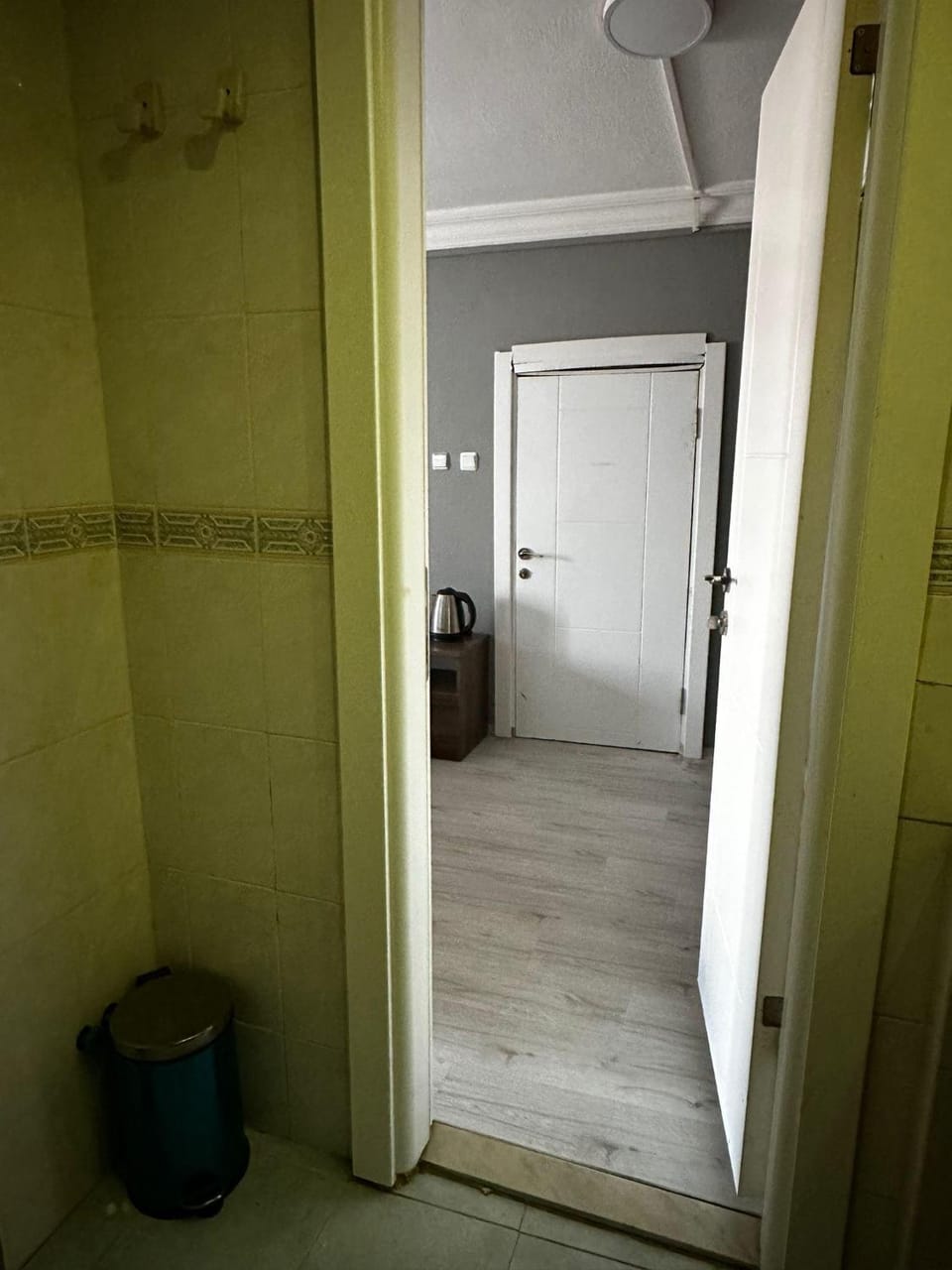 Shower, Bed, Bathroom, Photo of the whole room, Bedroom, air conditioner