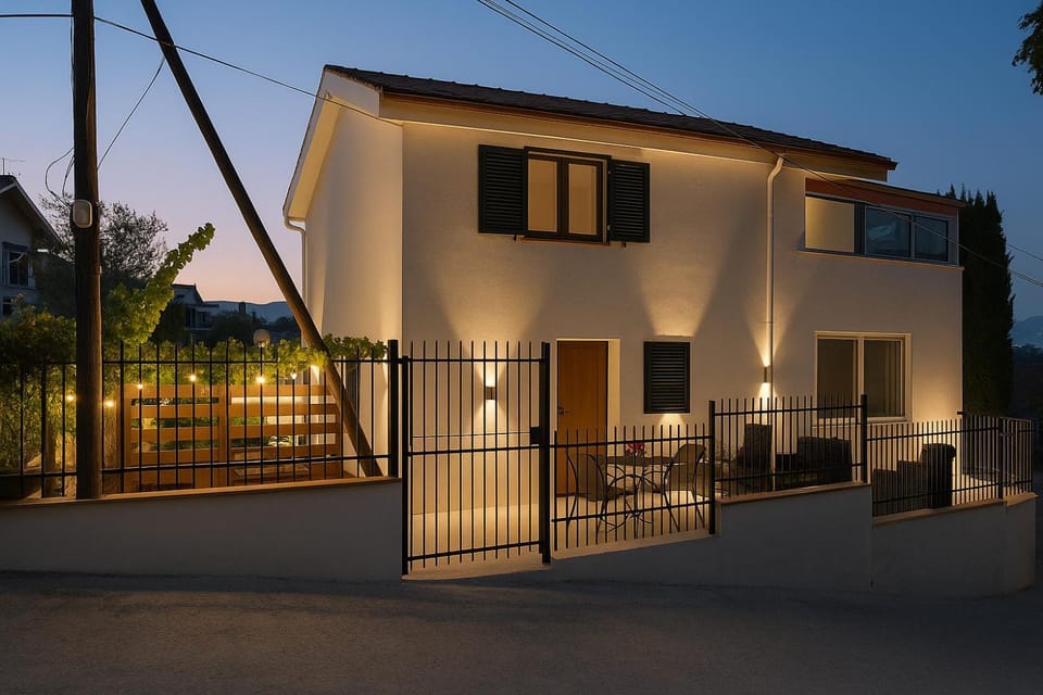 Property building, Patio, Night, View (from property/room), Balcony/Terrace