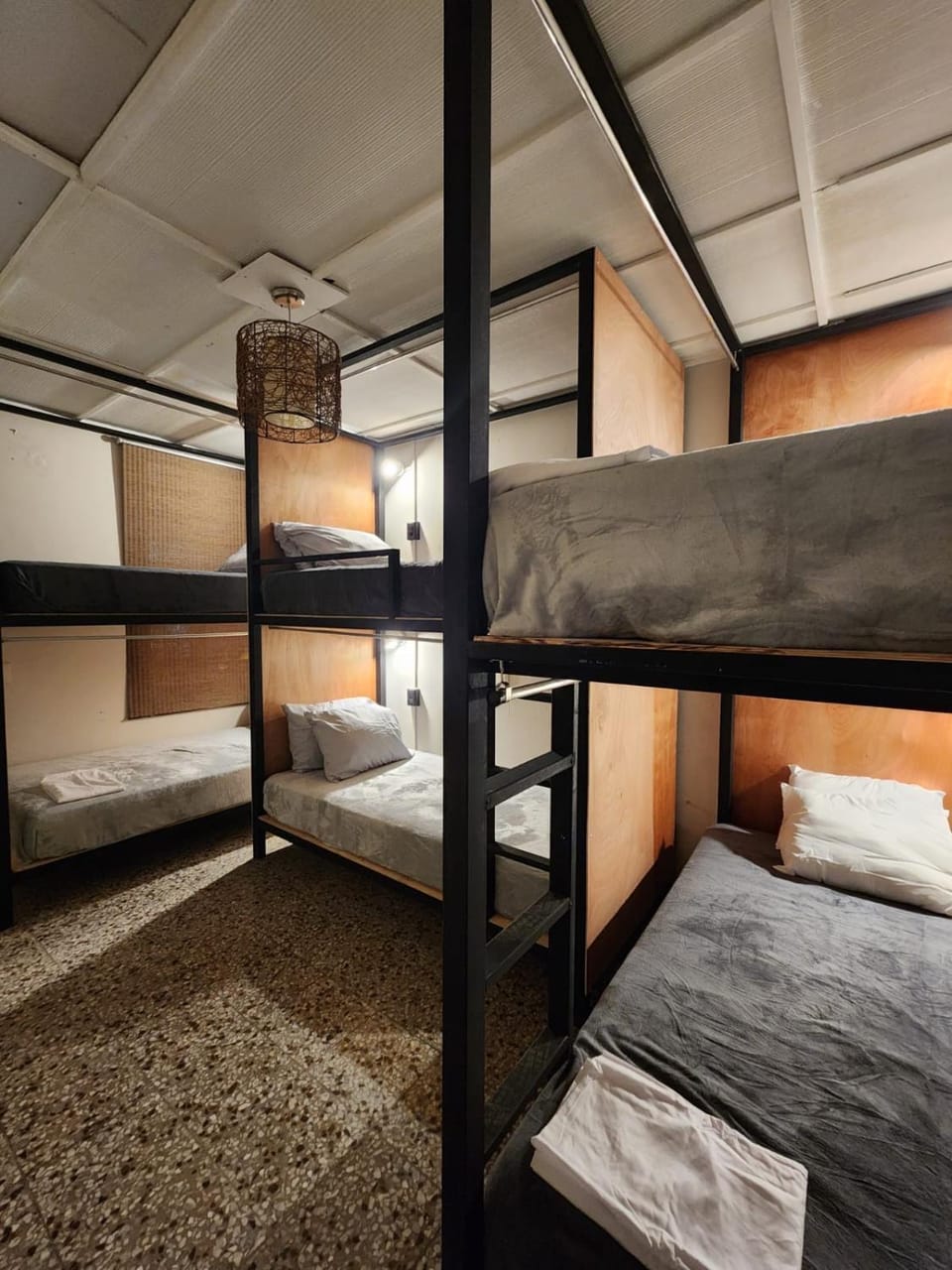 Bed, Bedroom, bunk bed, towels, air conditioner