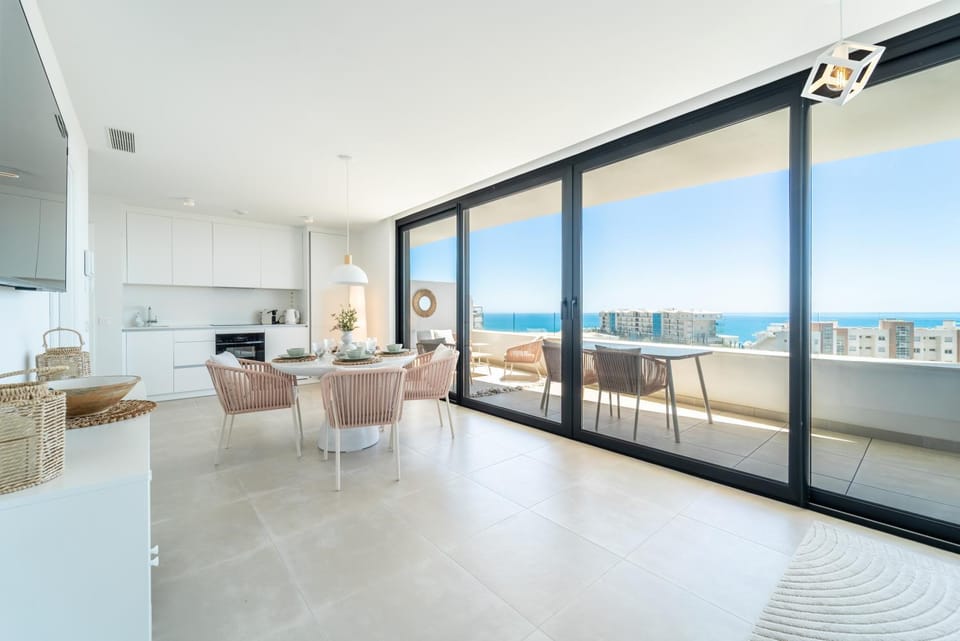 Day, Natural landscape, View (from property/room), Balcony/Terrace, Kitchen or kitchenette, Living room, Sea view
