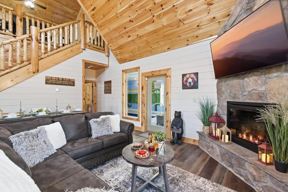 Living room, fireplace