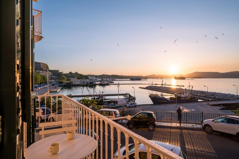 Natural landscape, View (from property/room), Balcony/Terrace, Sea view, Sunset