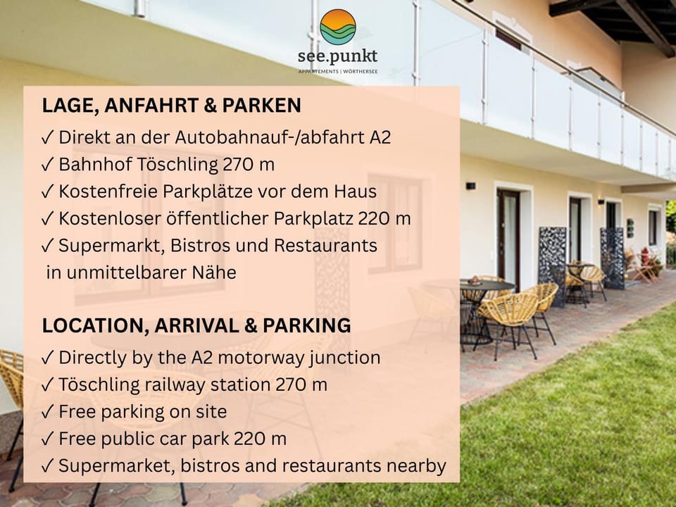 Restaurant/places to eat, Location, Parking