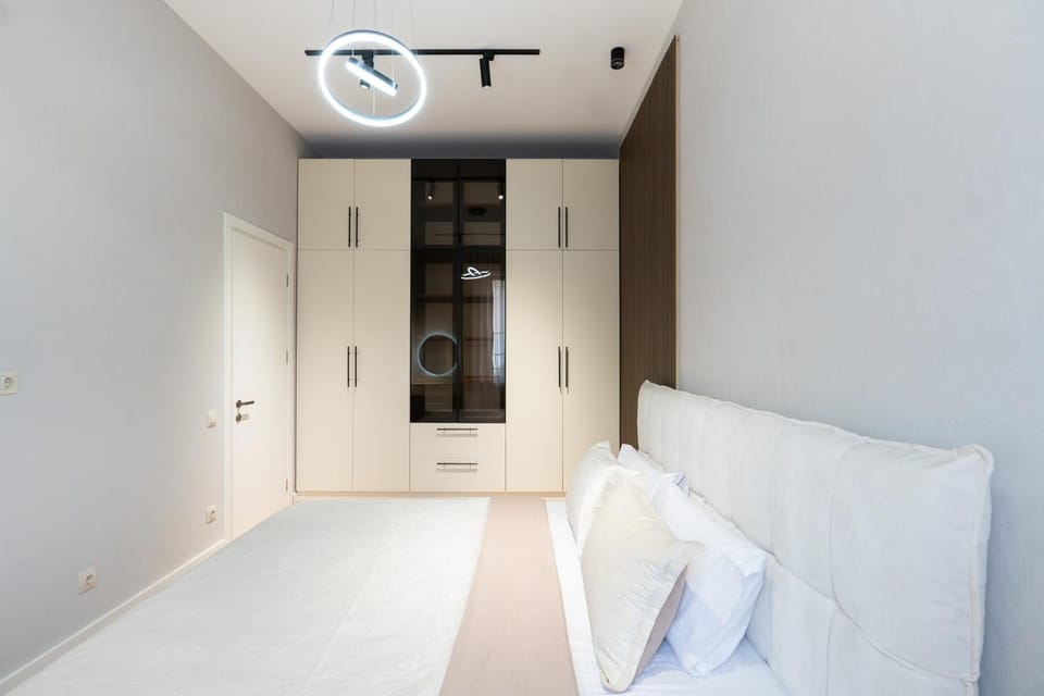 Bed, Photo of the whole room, Bedroom, towels, wardrobe